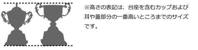 カップ 高さの表記は、台座を含むカップおよび耳やふた部分の一番高いところまでのサイズです。